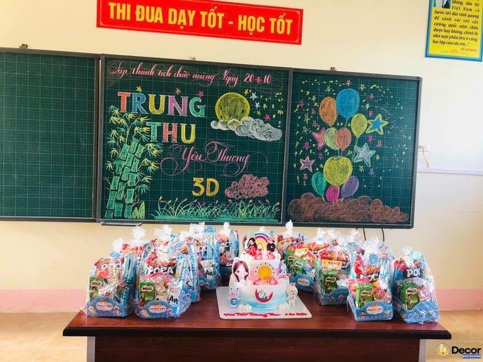 trang trí bảng trung thu truyền thống