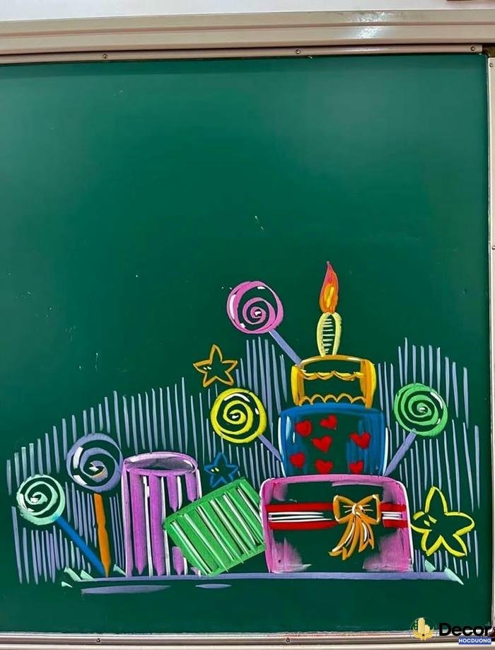 trang trí bảng xinh nhật đơn giản