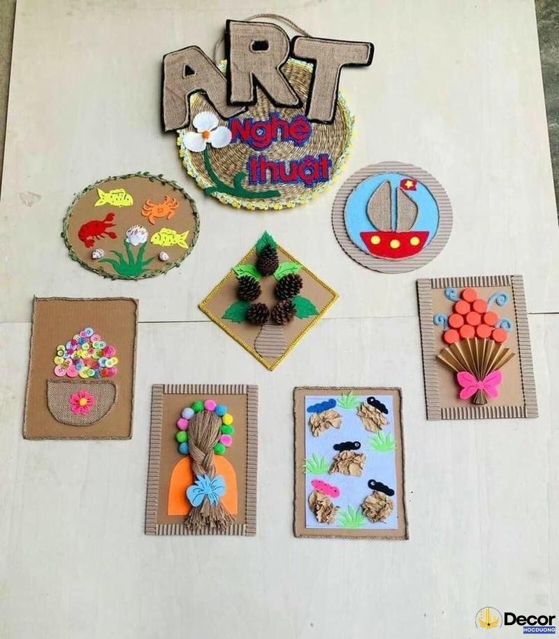 trang trí báo tường trên giấy a4