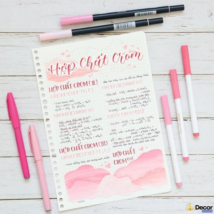 trang trí bìa sổ tay học tập