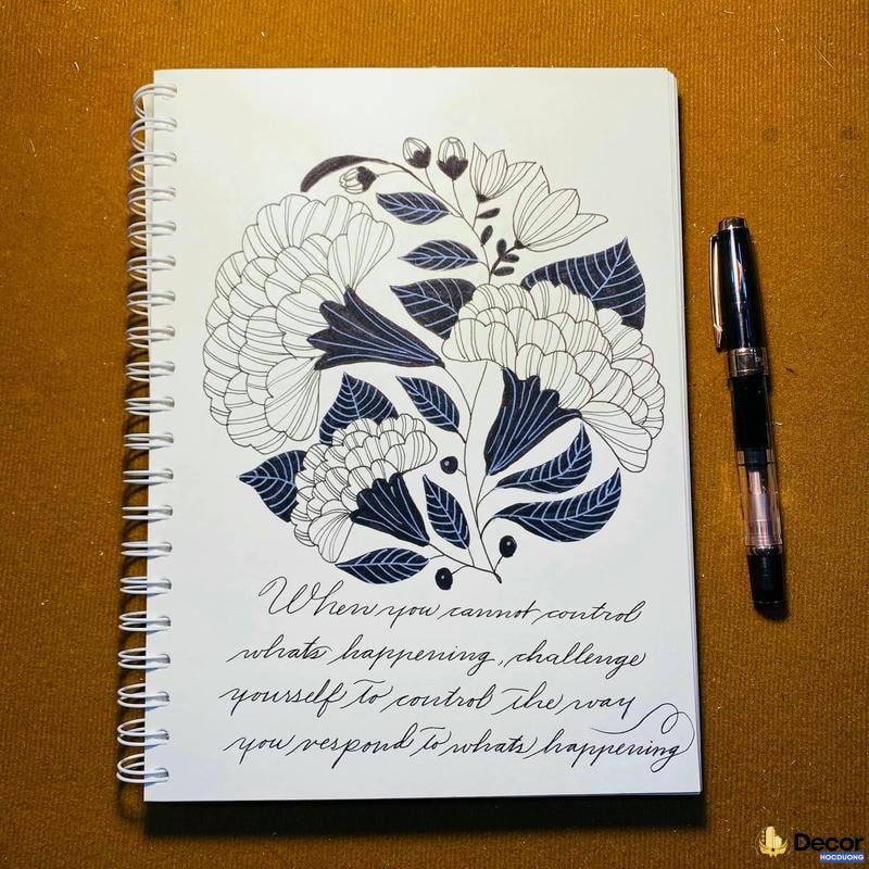 trang trí bìa vở 1 màu