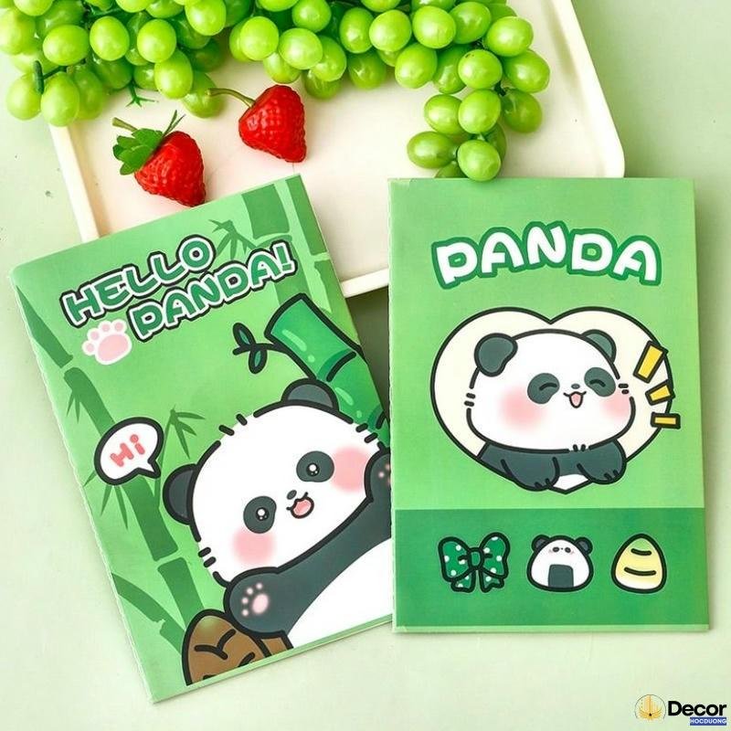 trang trí bìa vở gấu trúc