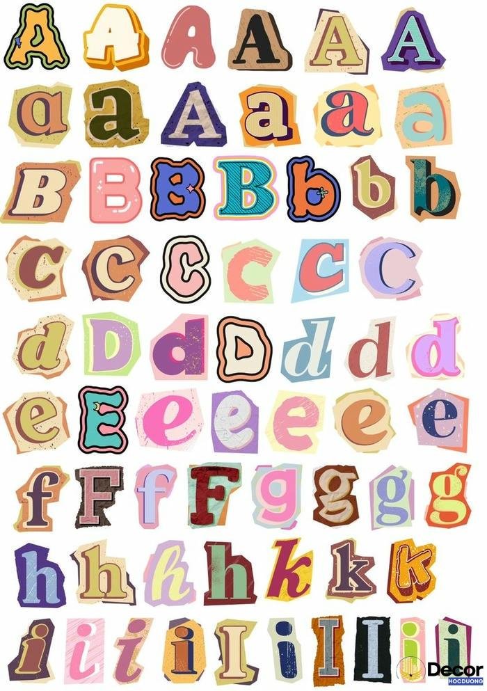 trang trí chữ cái đáng yêu