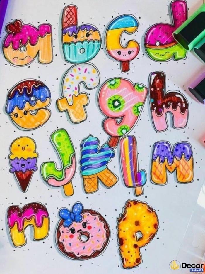 trang trí chữ cái lạ