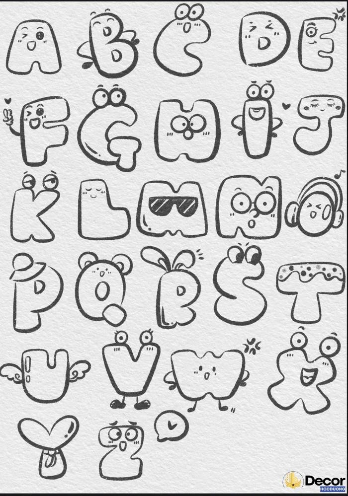 trang trí chữ cái một mau