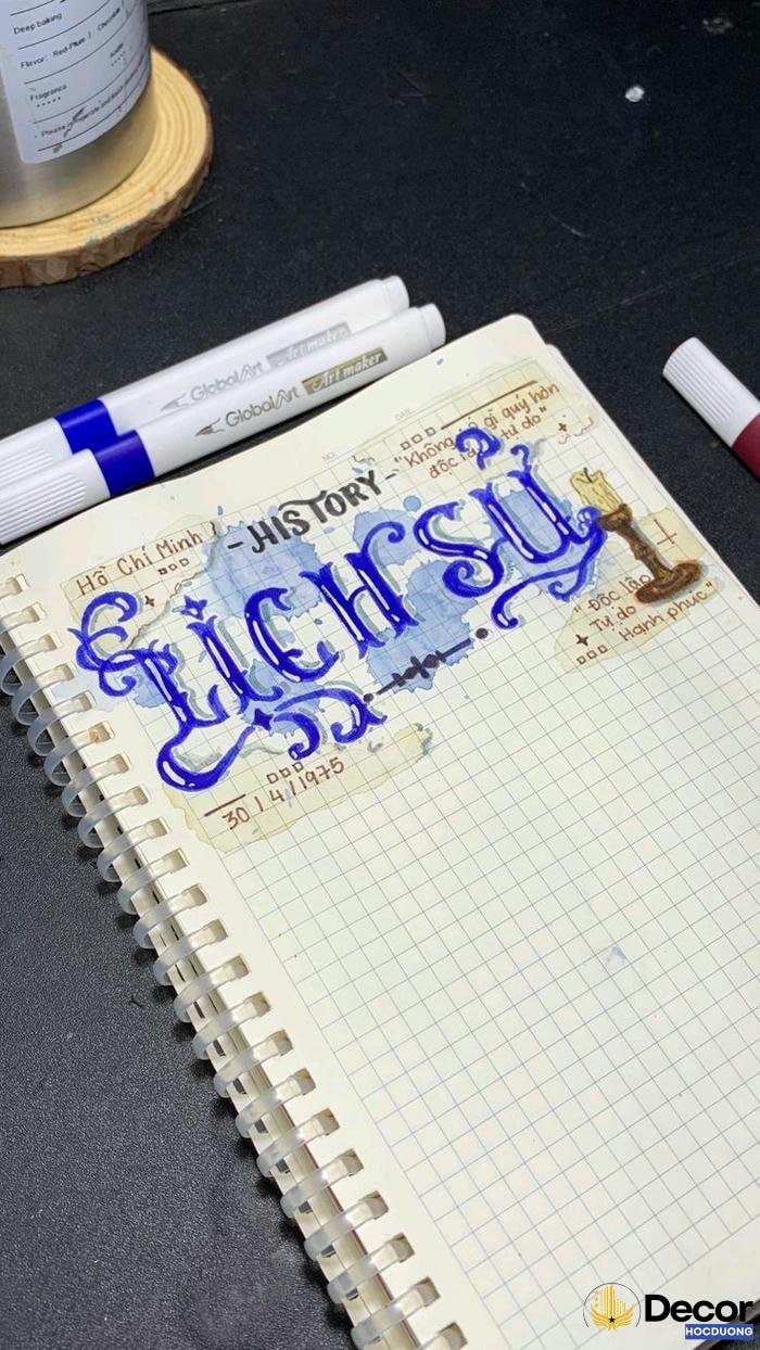 trang trí chữ đầu vở