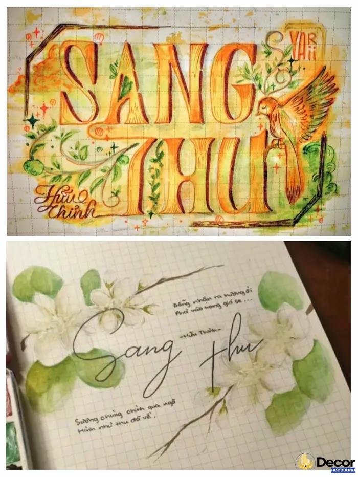 trang trí chữ đẹp