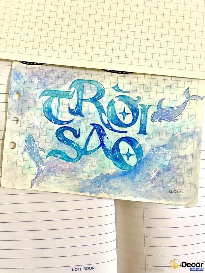 trang trí chữ trên giấy a4