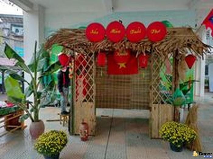 trang trí cổng tết cho cửa hàng