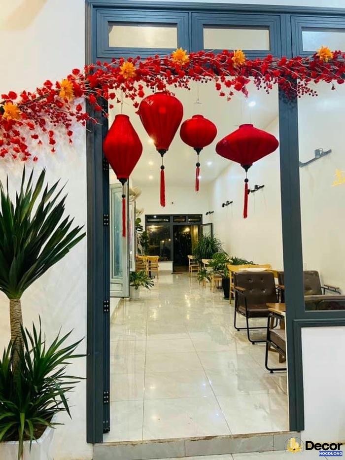 trang trí cổng tết lồng đèn