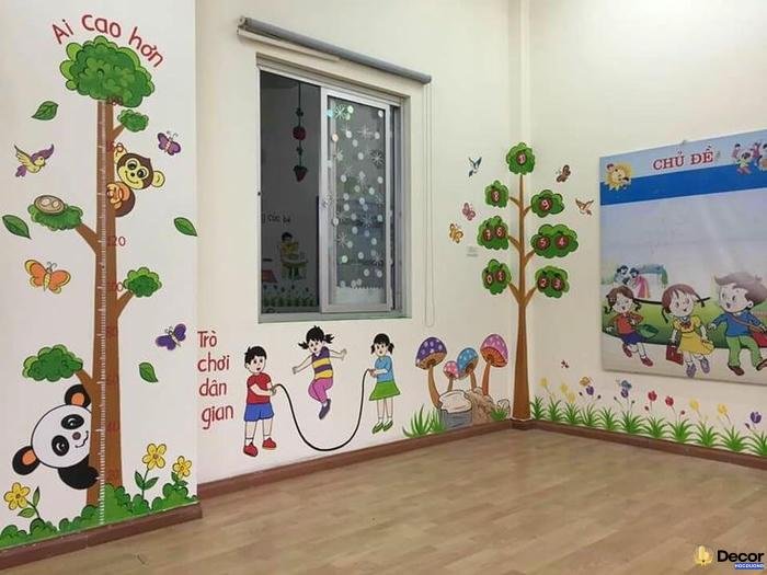 trang trí cửa lớp mầm non đơn giản