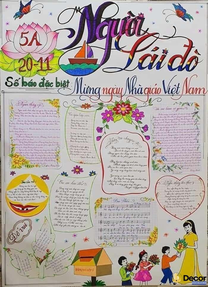 trang trí đầu báo tường