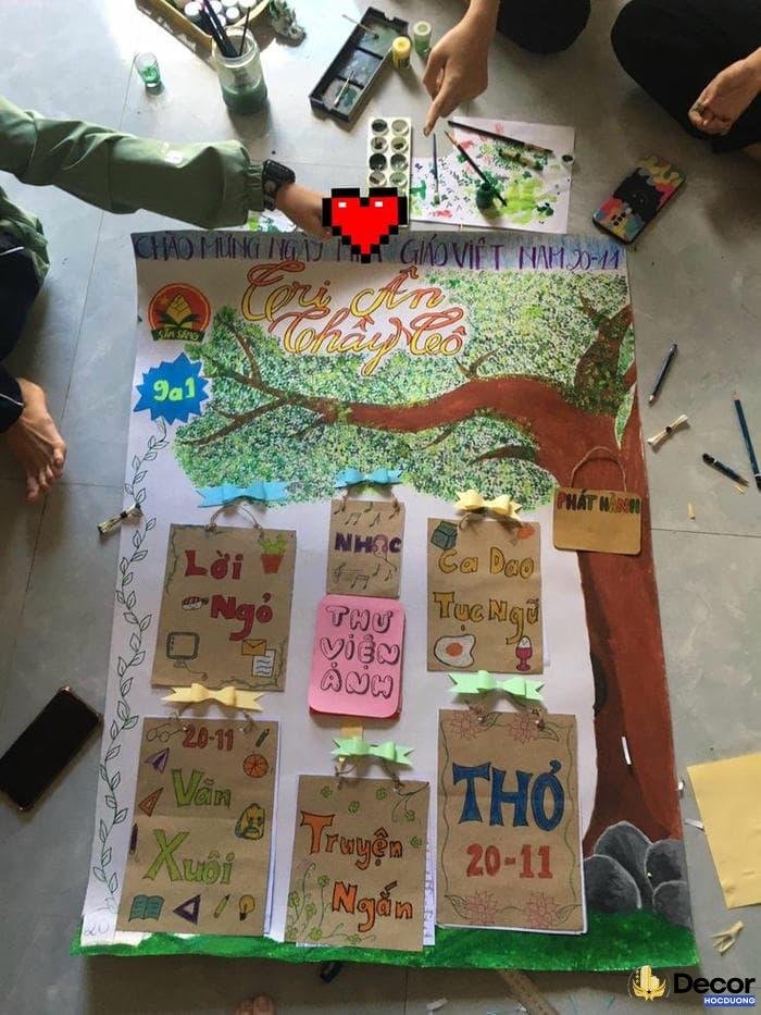 trang trí đầu báo tường đẹp mắt