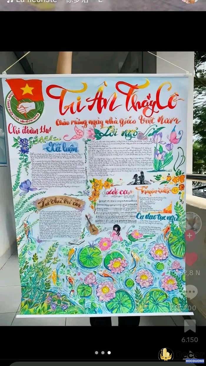 trang trí đầu báo tường nhiều màu sắc