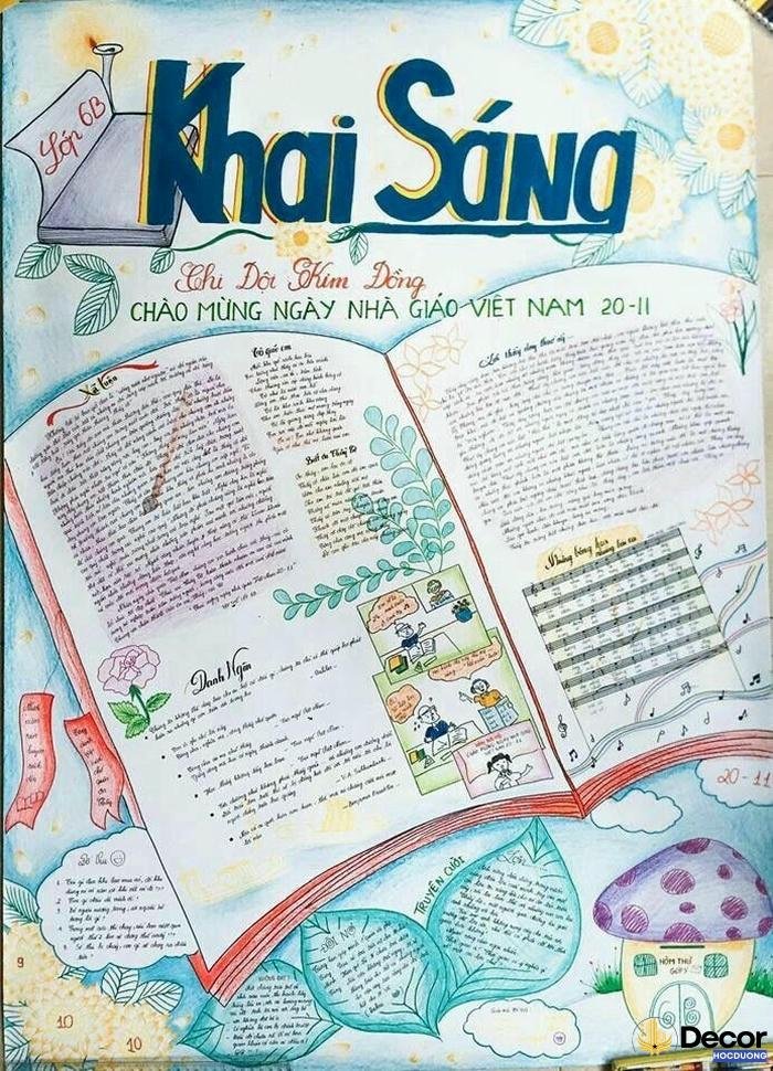 trang trí đầu báo tường siêu đẹp