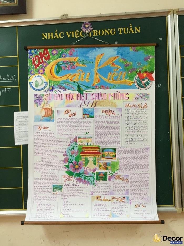 trang trí đầu báo tường thi dua
