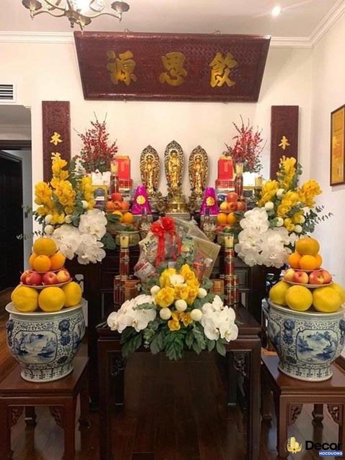 trang trí gia tiên có bàn thờ ngày cưới