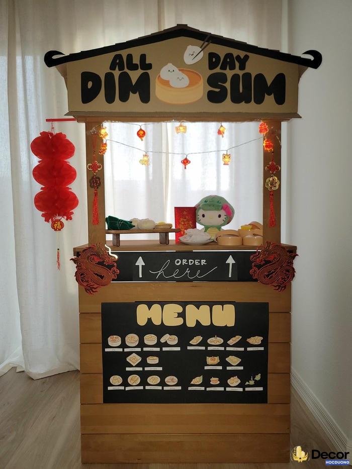 trang trí gian hàng ẩm thực đẹp
