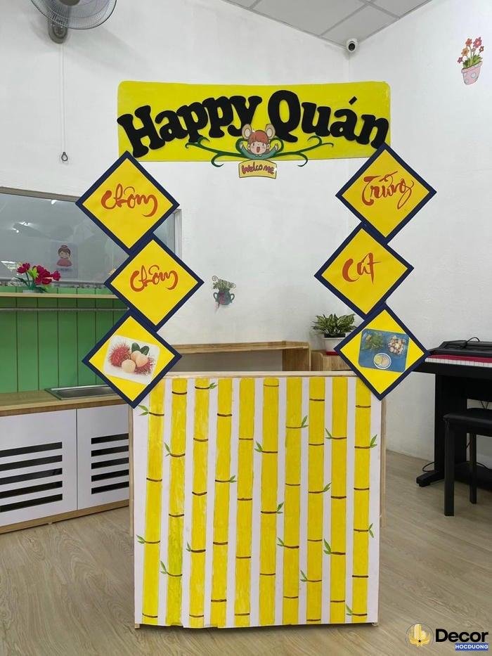 trang trí gian hàng ẩm thực trường học