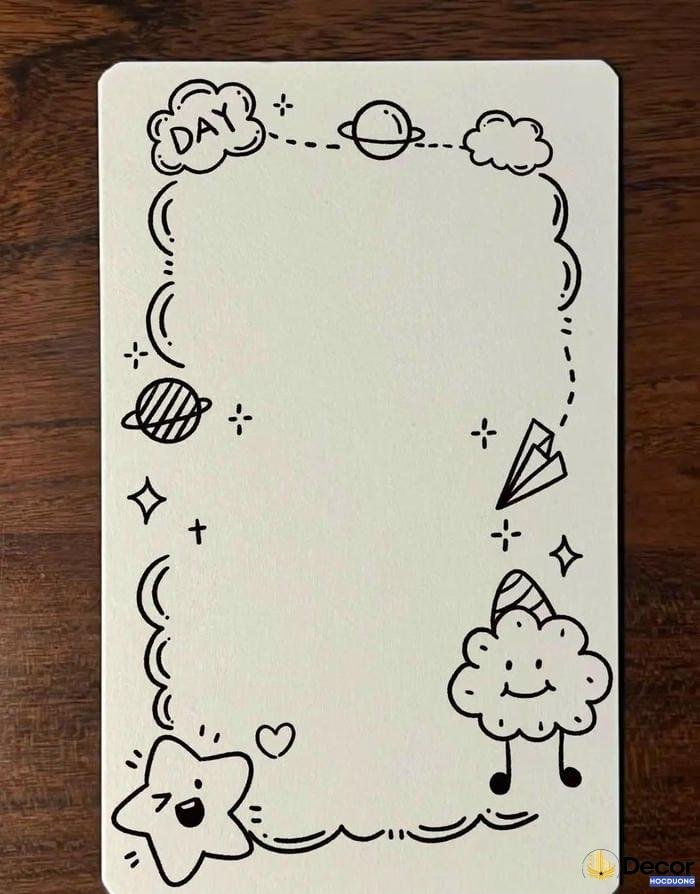 trang trí giấy a4 bằng decal