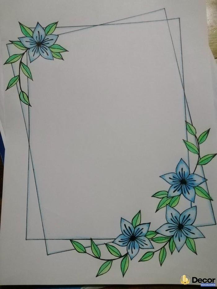 trang trí giấy a4 bằng khung viền đẹp