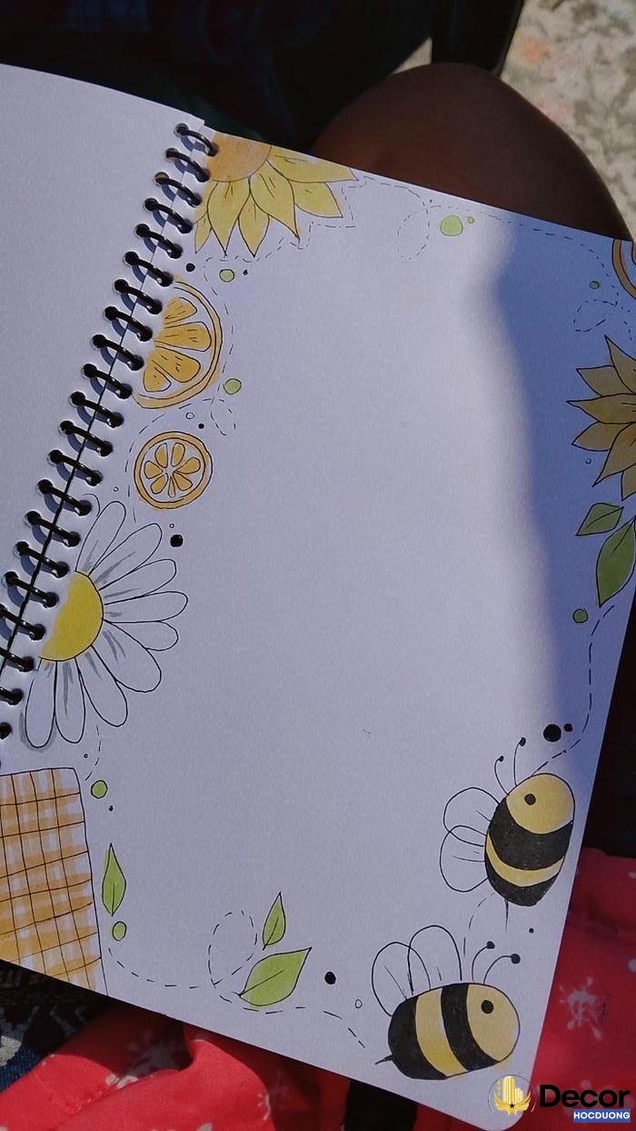 trang trí giấy a4 cute co bé