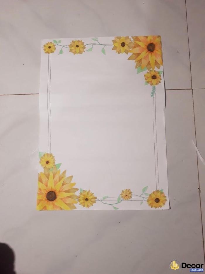 trang trí giấy a4 cute hoa cúc