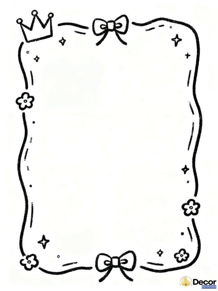 trang trí giấy a4 với đường viền