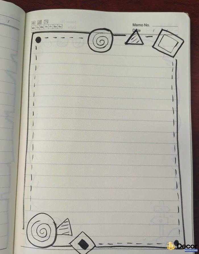 trang trí giấy a4 với hình vẽ tay