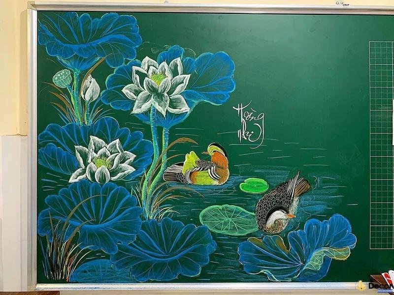 trang trí góc bảng lớp