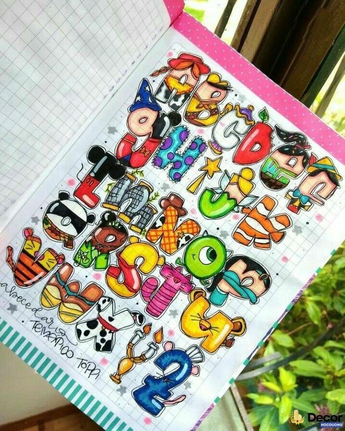 trang trí góc chữ cái mầm non