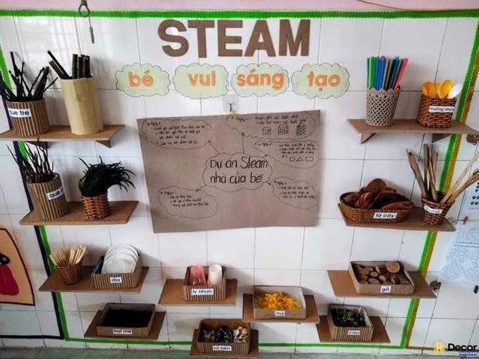 trang trí góc steam mầm non giúp trẻ khám phá