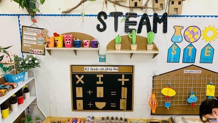 trang trí góc steam mầm non sinh động