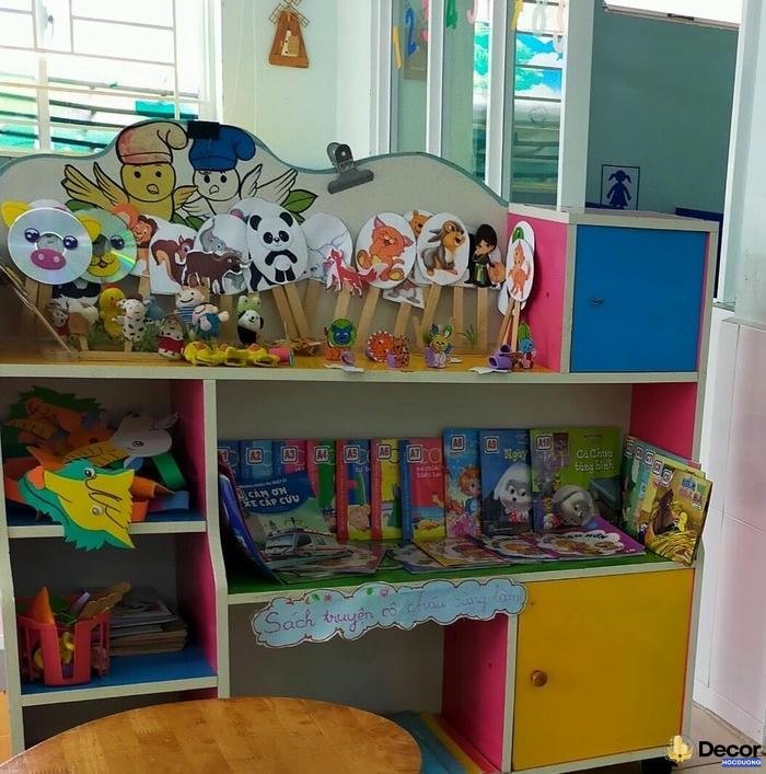 trang trí góc thư viện đẹp mầm non