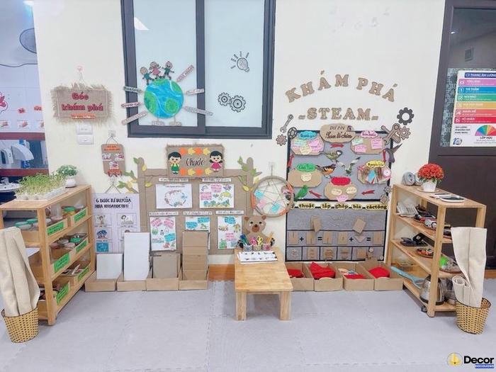 trang trí góc thư viện nhiều gỗ