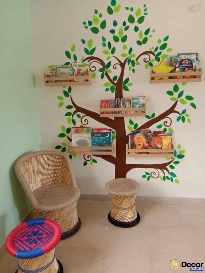 trang trí góc thư viện steam