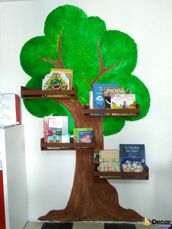 trang trí góc thư viện thiên nhiên