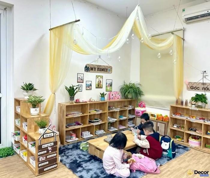 trang trí góc thư viện trong lớp học