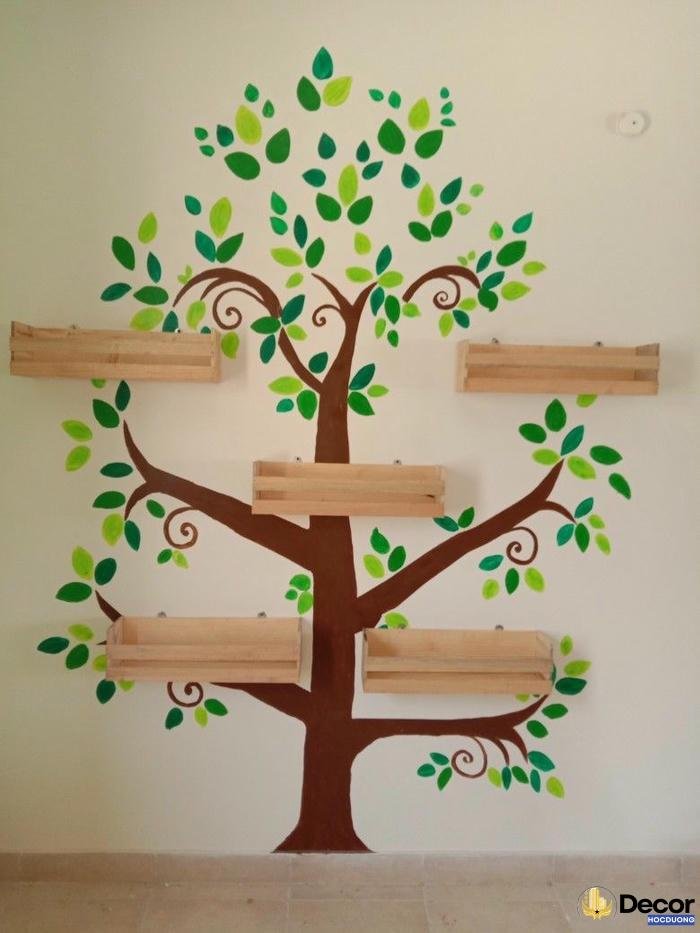 trang trí góc thư viện xanh