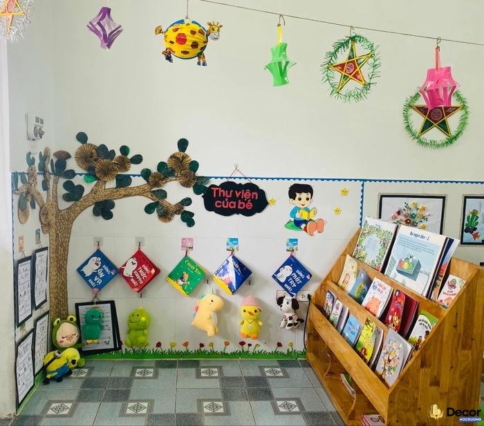 trang trí góc thư viện