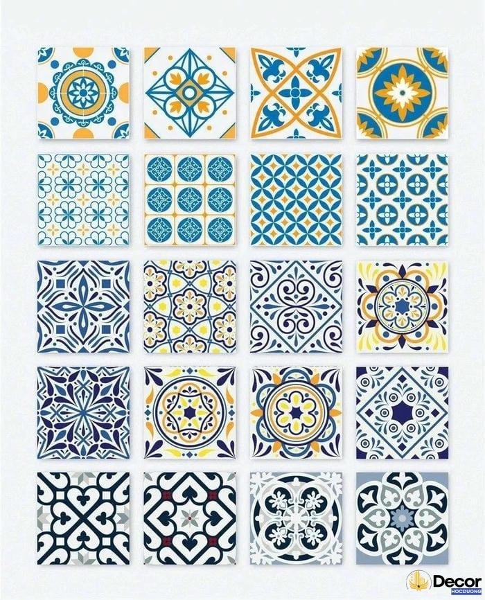 trang trí hình học đối xứng