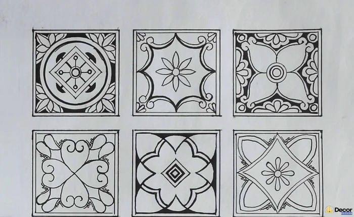 trang trí hình vuông đối xứng cao cấp