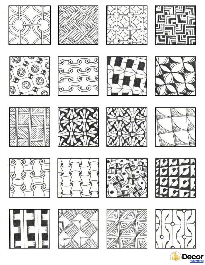 trang trí hình vuông đối xứng cho sàn