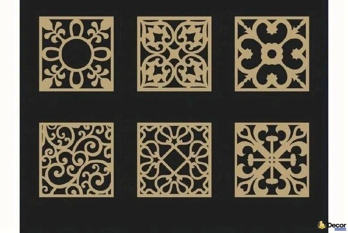 trang trí hình vuông đối xứng cơ bản