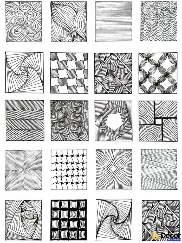 trang trí hình vuông đối xứng đơn giản