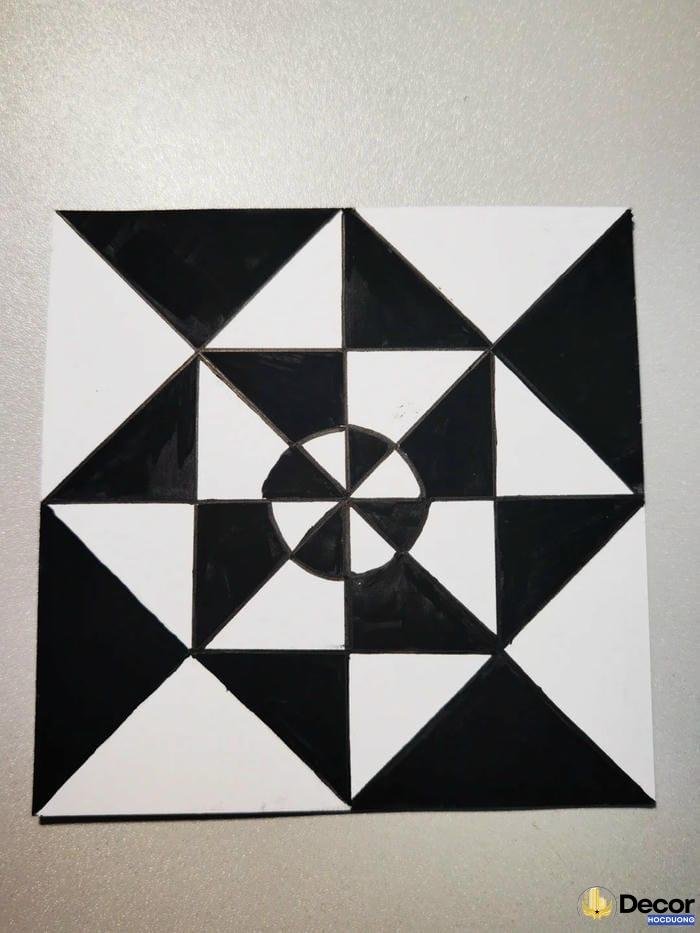 trang trí hình vuông đối xứng