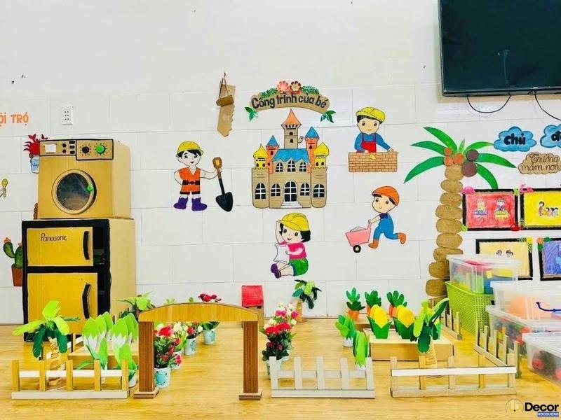 trang trí lớp học mầm non công