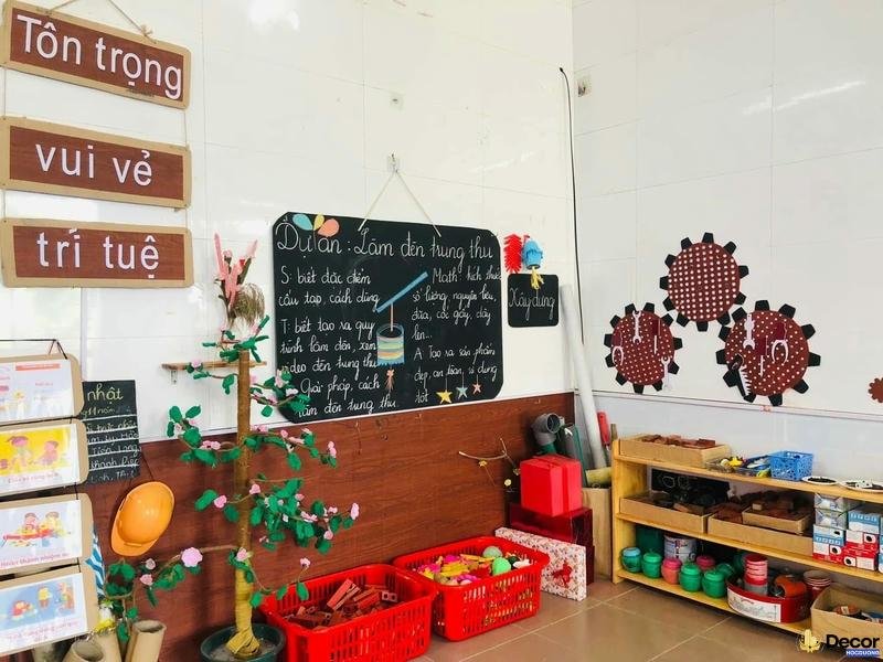 trang trí lớp học mầm non mới