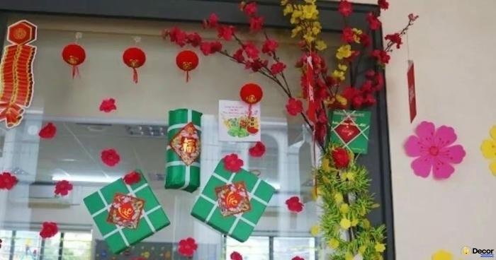 trang trí lớp học mầm non ngày tết