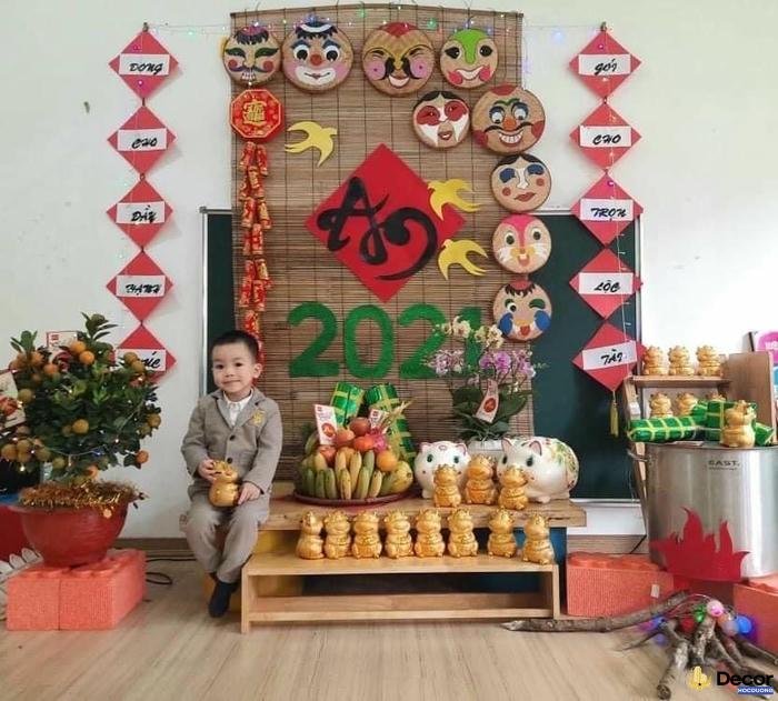 trang trí lớp học tết